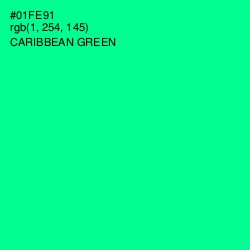 #01FE91 - Caribbean Green Color Image