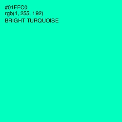 #01FFC0 - Bright Turquoise Color Image