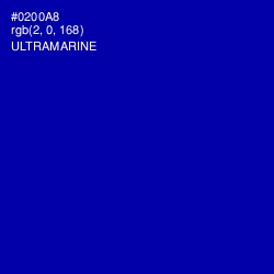 #0200A8 - Ultramarine Color Image