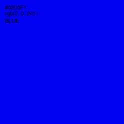 #0200F1 - Blue Color Image