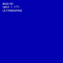 #0201B1 - Ultramarine Color Image