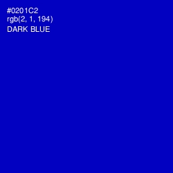 #0201C2 - Dark Blue Color Image