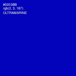 #0203BB - Ultramarine Color Image