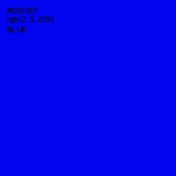 #0203EF - Blue Color Image