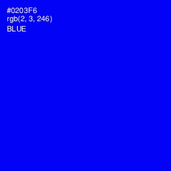 #0203F6 - Blue Color Image