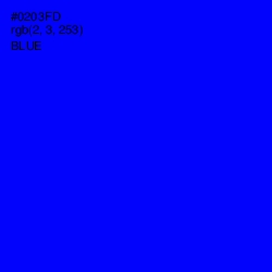 #0203FD - Blue Color Image