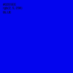 #0205EE - Blue Color Image