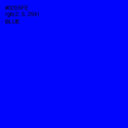 #0205FE - Blue Color Image