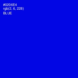 #0206E4 - Blue Color Image