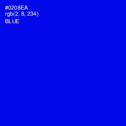 #0208EA - Blue Color Image