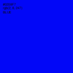 #0208F7 - Blue Color Image