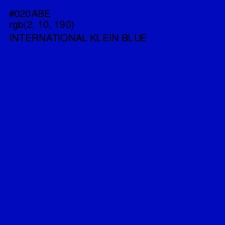 #020ABE - International Klein Blue Color Image