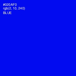 #020AF0 - Blue Color Image