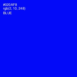 #020AF8 - Blue Color Image