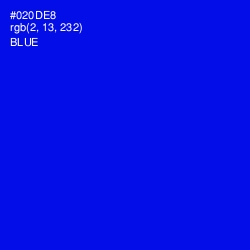 #020DE8 - Blue Color Image