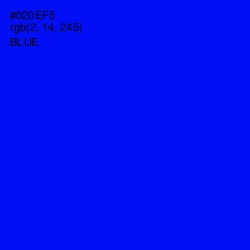 #020EF5 - Blue Color Image