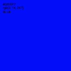 #020EF7 - Blue Color Image