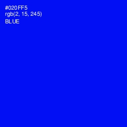 #020FF5 - Blue Color Image