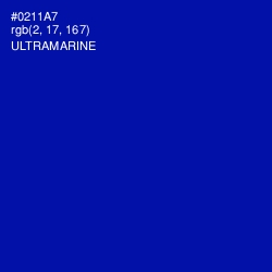 #0211A7 - Ultramarine Color Image