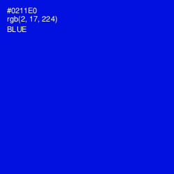 #0211E0 - Blue Color Image