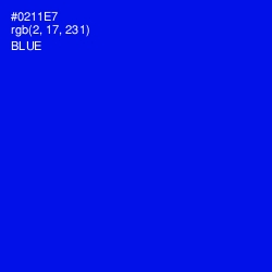 #0211E7 - Blue Color Image