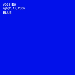 #0211E9 - Blue Color Image