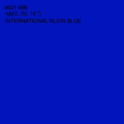 #0214BB - International Klein Blue Color Image