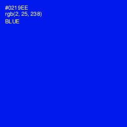 #0219EE - Blue Color Image