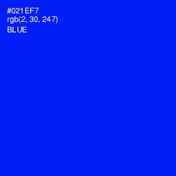 #021EF7 - Blue Color Image