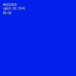 #0220EA - Blue Color Image