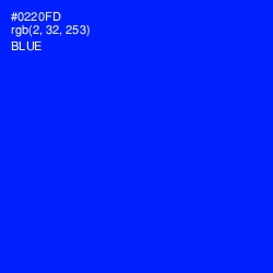 #0220FD - Blue Color Image