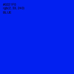 #0221F0 - Blue Color Image