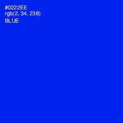 #0222EE - Blue Color Image