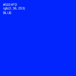 #0224FD - Blue Color Image