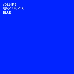 #0224FE - Blue Color Image