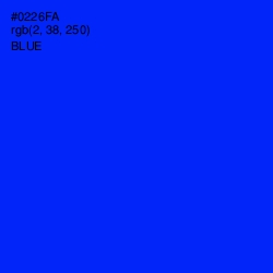 #0226FA - Blue Color Image