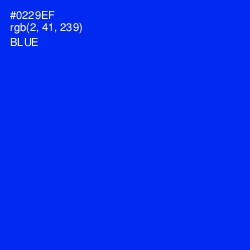 #0229EF - Blue Color Image