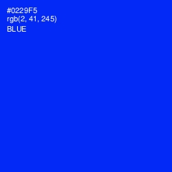 #0229F5 - Blue Color Image