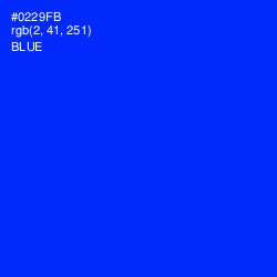 #0229FB - Blue Color Image