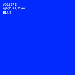 #0229FE - Blue Color Image