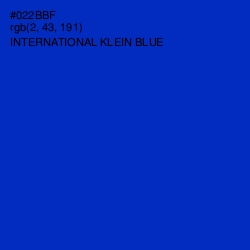 #022BBF - International Klein Blue Color Image