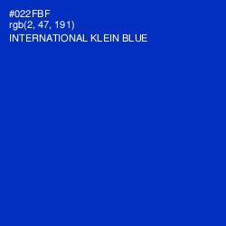 #022FBF - International Klein Blue Color Image