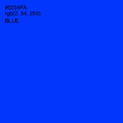 #0236FA - Blue Color Image