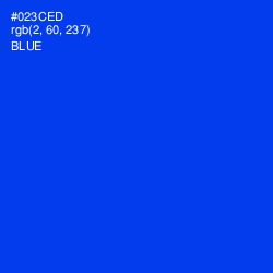 #023CED - Blue Color Image