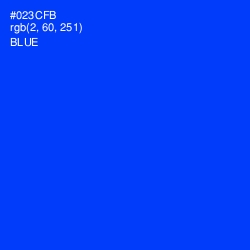 #023CFB - Blue Color Image