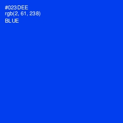 #023DEE - Blue Color Image