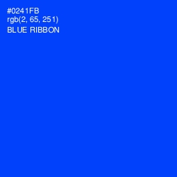 #0241FB - Blue Ribbon Color Image