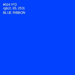 #0241FD - Blue Ribbon Color Image