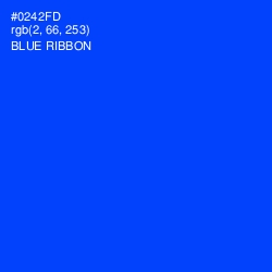 #0242FD - Blue Ribbon Color Image