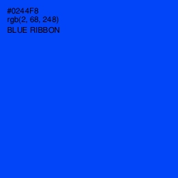 #0244F8 - Blue Ribbon Color Image